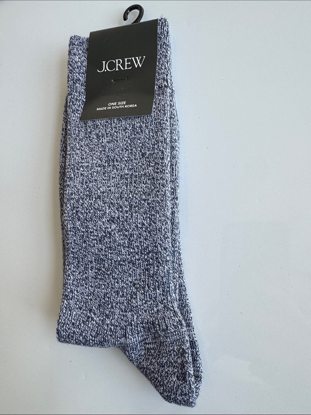 NWT! J. Crew Men’s Heathered Navy & White Crew Socks